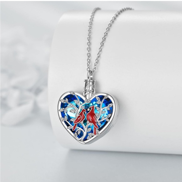 Angel Cardinal Ashes Necklace Messenger from Heaven Memorial Jewelry - Picture 14 of 16